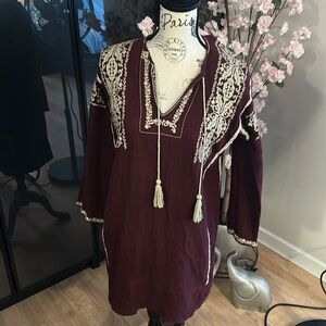 ❤️ Isabel Marant Étoile Burgundy Long Sleeve Dress